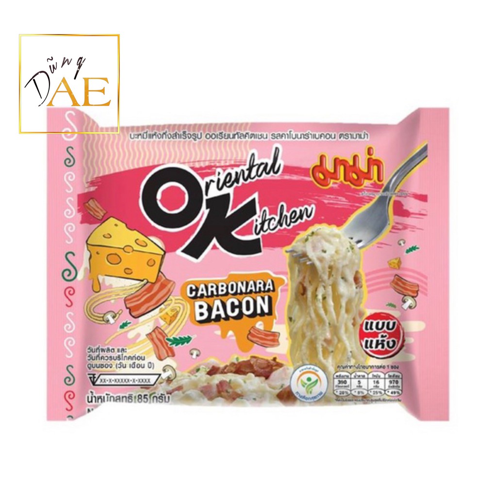 Mì OK Sốt Kem Tươi Phô Mai Thịt Xông Khói Thái Lan - 340g