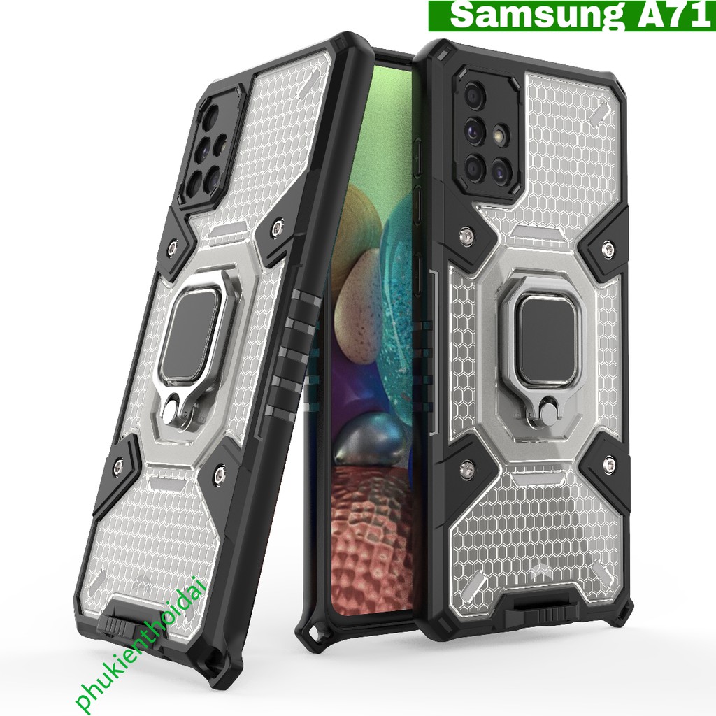 Ốp lưng Samsung A71 tổ Ong Iring không gian mới chống sốc giá đỡ xem phim bảo vệ camera
