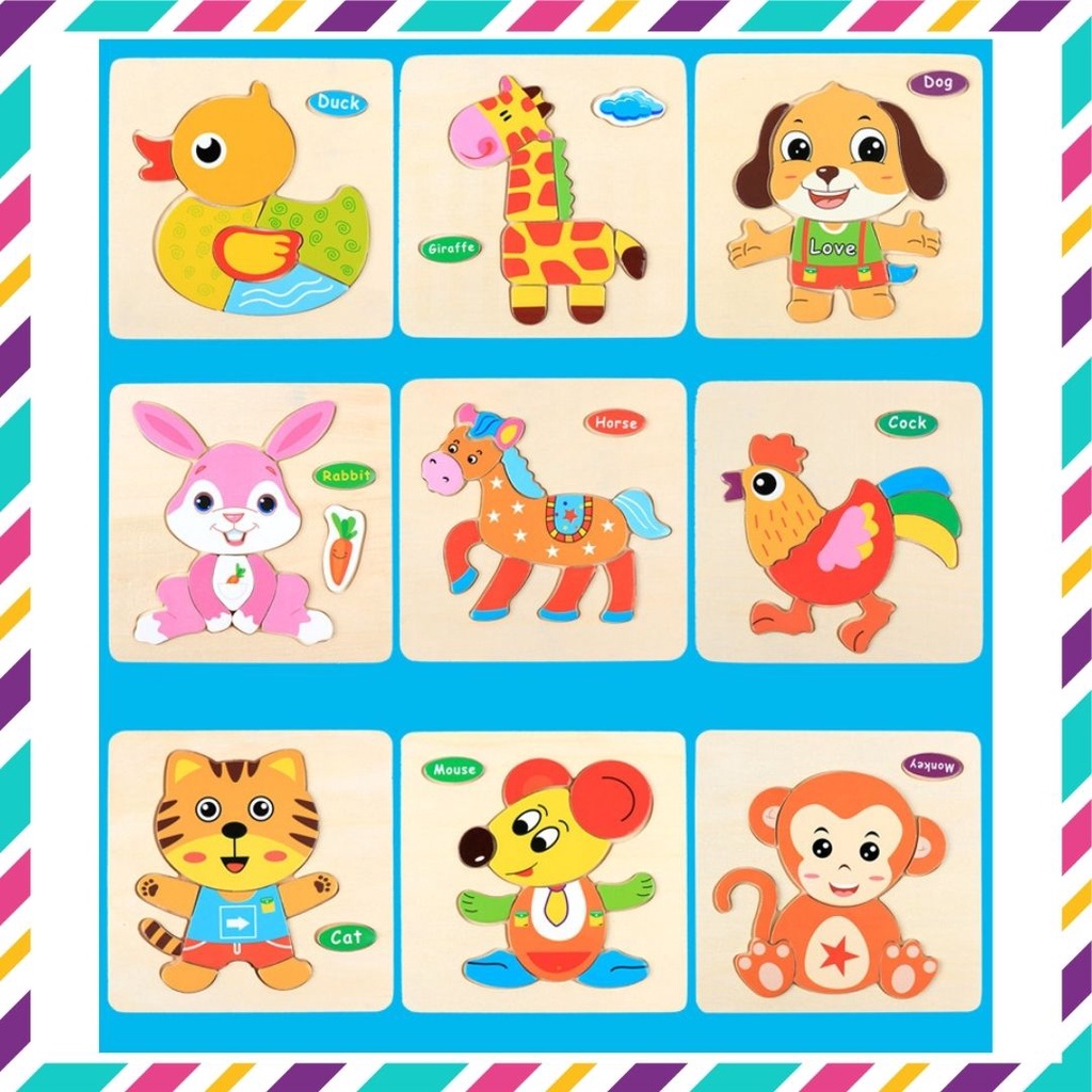 Đồ chơi ghép hình cho bé, tranh ghép gỗ 3D nhiều mẫu đồ chơi thông minh cho bé