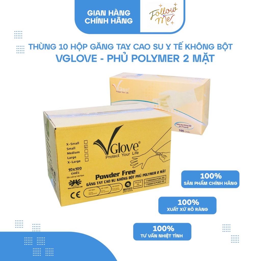 Găng Tay Y Tế Không Bột Vgloves (chuyên dùng trong y tế, spa ,thẩm mỹ viện)