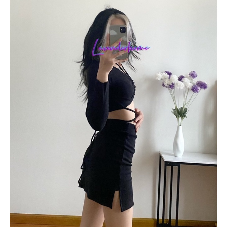 Set Đầm Body Cột Dây Chéo Eo Cá Tính SetCE