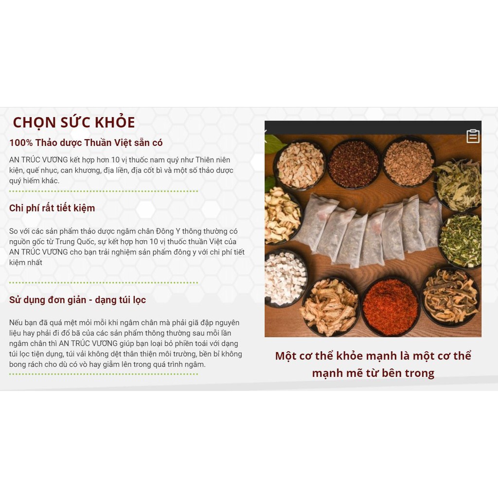 Thảo Dược Ngâm Chân Đông Y AN TRÚC VƯƠNG - Hộp 20 gói | BigBuy360 - bigbuy360.vn