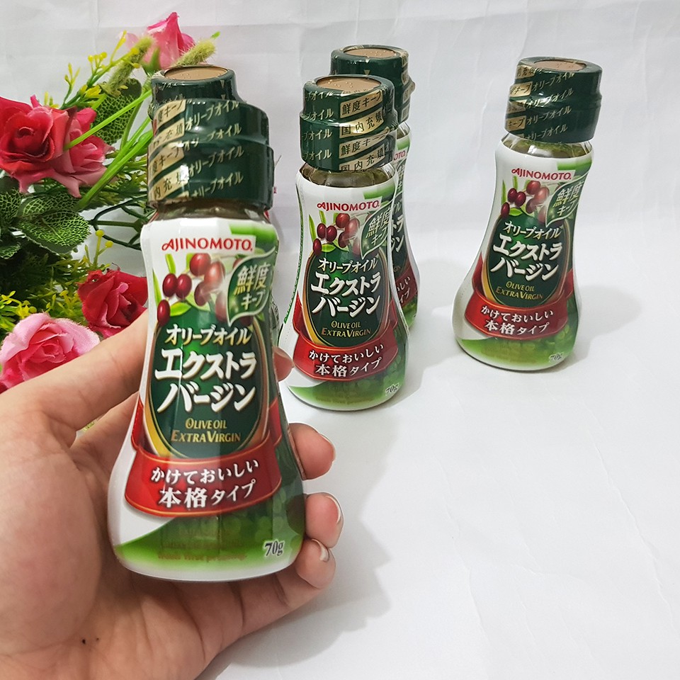 Dầu Olive Ajinomoto Extra Virgin (70g) - Dầu Oliu Nhật Bản Nguyên Chất Cho Bé Ăn Dặm - Date 2022 - 4902590852716