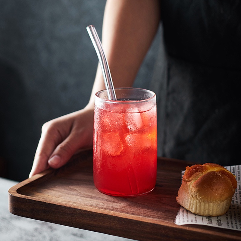 Cốc thủy tinh trong suốt uống nước / sữa / cafe / nước trái cây tiện lợi