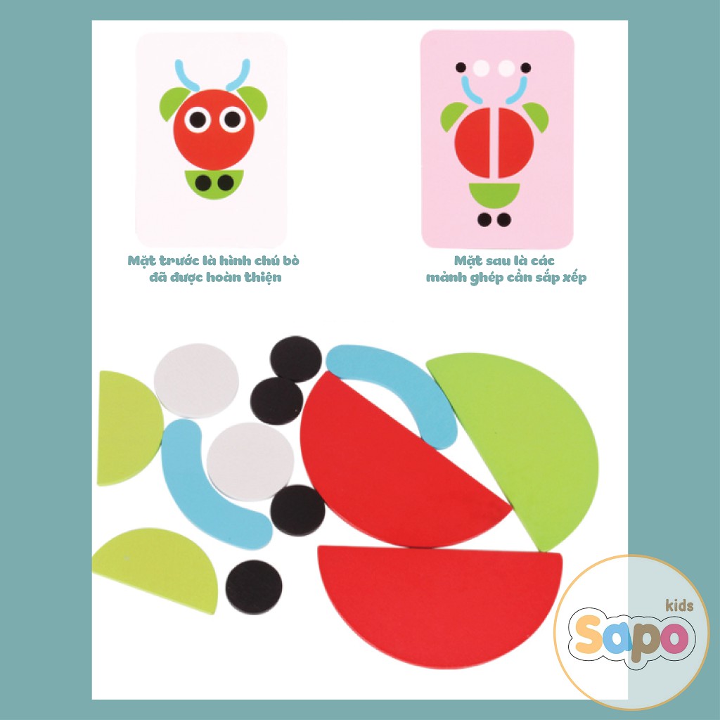 Đồ Chơi Tranh Ghép Hình Montessori Fun Board Giúp Bé Phát Triển Sáng Tạo