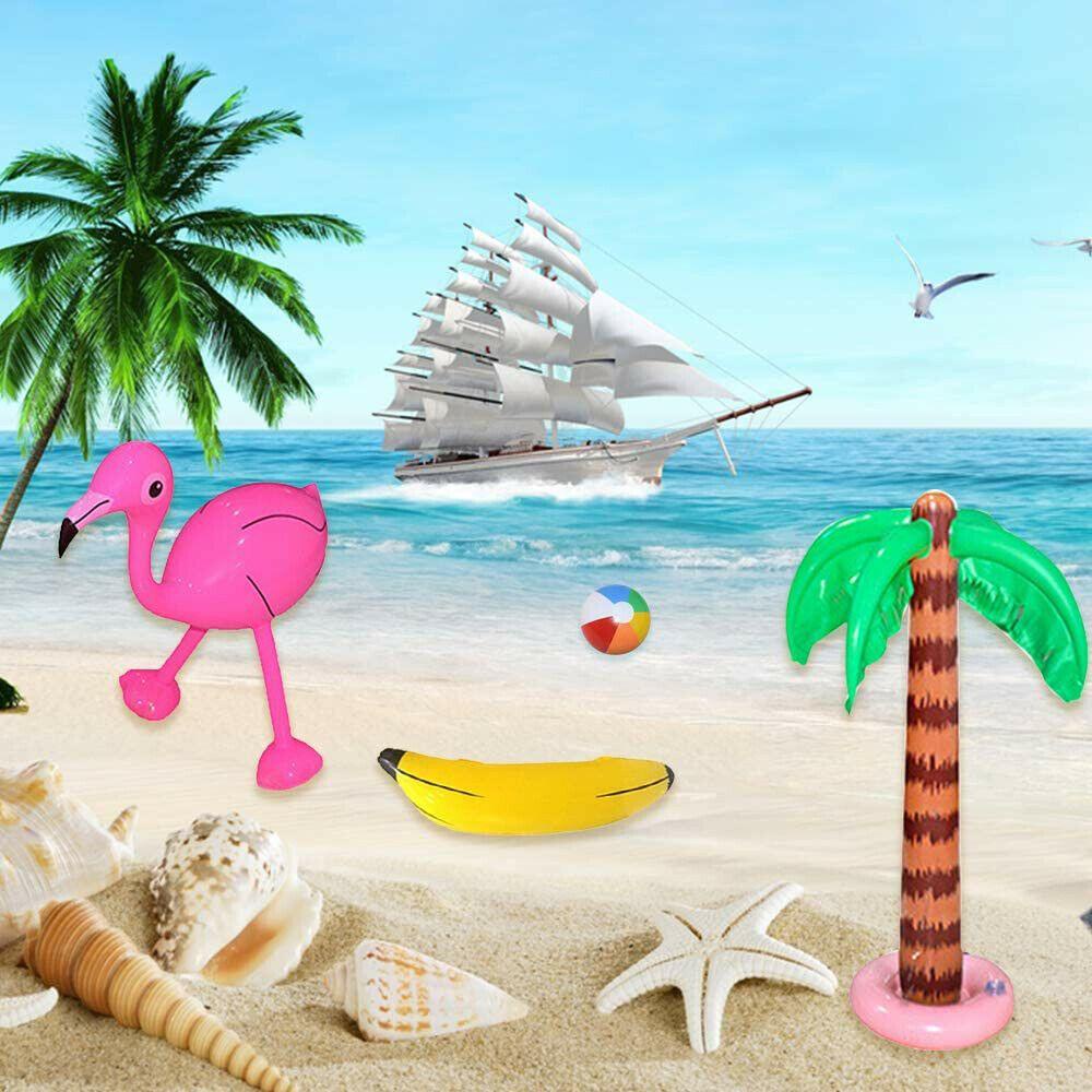 Set 12 Quả Bóng Tròn Họa Tiết Cây Cọ Hawaiian Độc Đáo Dùng Trang Trí Bữa Tiệc DIY