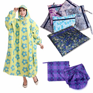 Áo Mưa Không Xẻ Tà Vải Dù Hoa Văn Đa Dạng - SunShine Store