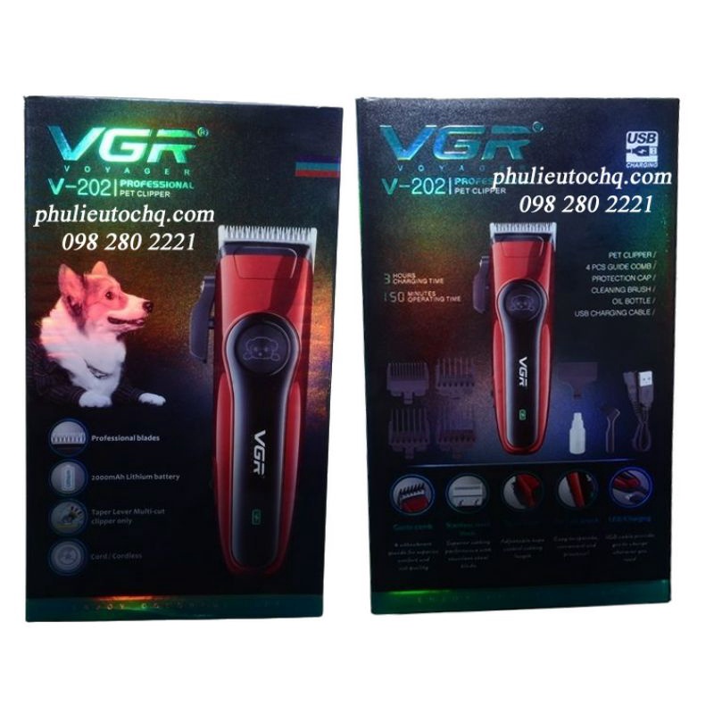 Tông đơ cắt thú cưng chó mèo vgr 202
