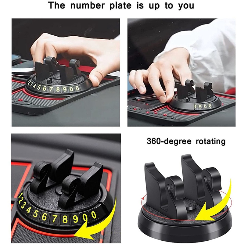 Giá Đỡ Điện Thoại 4 Trong 1 Xoay 360 Độ Chống Trượt Tiện Dụng Cho Xe Hơi