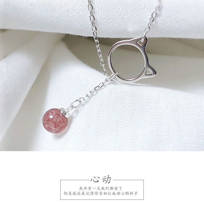 925 Silver Plated Bracelet with Cute Crystal Crystal Cat Face