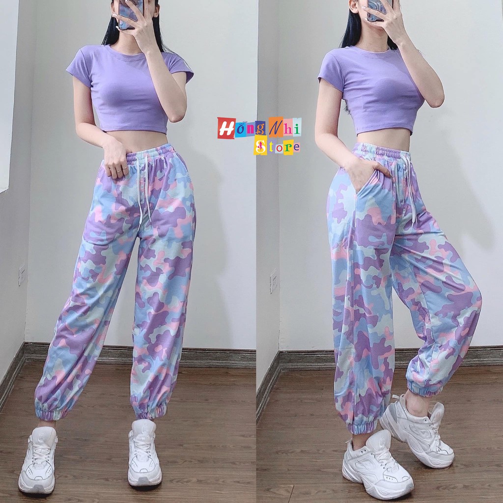 Quần Jogger 3D Ulzzang Unisex Jogger Loang Màu Bo Lai Sọc Lính - MM