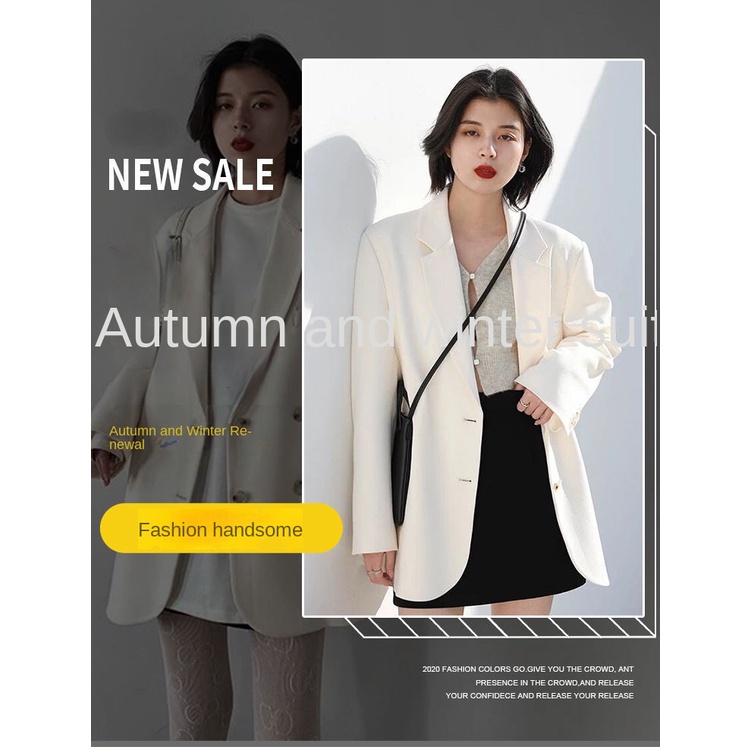 Áo Khoác Vest Tay Dài Dáng Rộng Phong Cách Phương Tây Thời Trang Xuân Thu Cho Nữ Plus Size