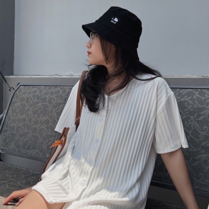 Áo thun oversize sọc dọc chìm basic