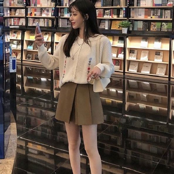 Áo Khoác Cardigan Dệt Kim Thêu Hoa Thời Trang Thu Đông Cho Nữ 2021