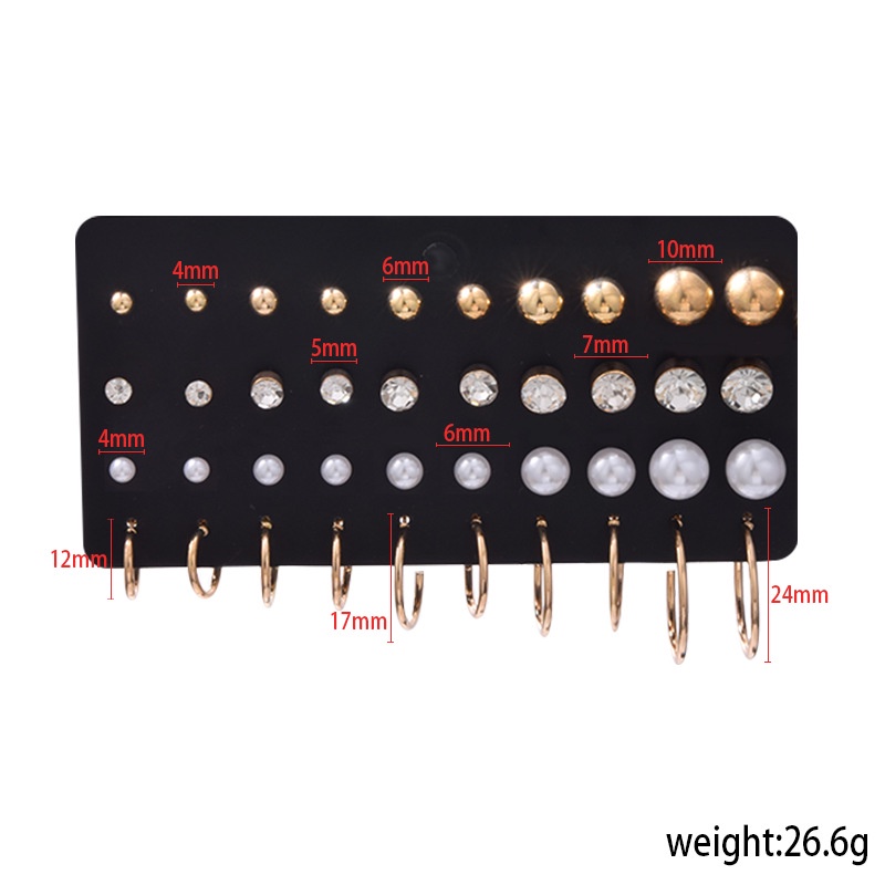Bộ 24/40 Khuyên Tai Đính Đá Zircon Đơn Giản Thời Trang