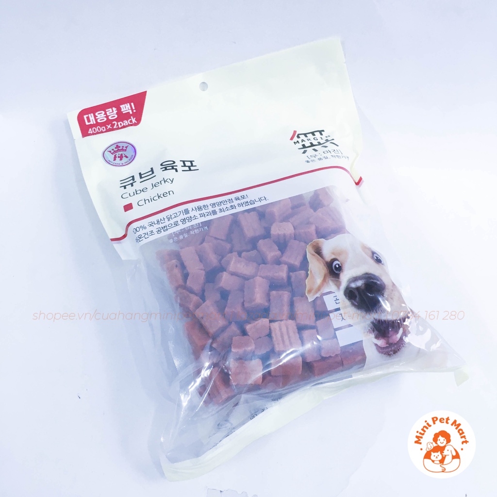 Thịt gà viên cho chó BOWWOW 800g - snack, bánh thưởng cho chó