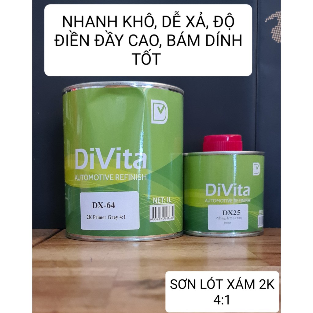 Sơn lót xám 2k nhanh khô Divita DX64