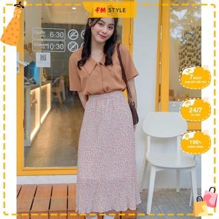 Chân váy dài midi FM Style chữ a họa tiết hoa nhí dễ thương phong cách ulzzang Hàn QuốcI Fm Style Online 220112031