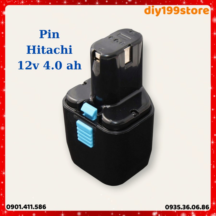 Pin Hitachi 12V li-ion 4AH Cell Mới, Mạch sạc adapter