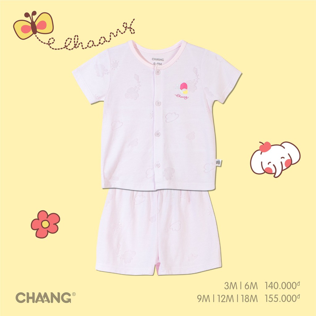 [CHÍNH HÃNG] Bộ cộc tay cúc giữa trẻ em summer Chaang