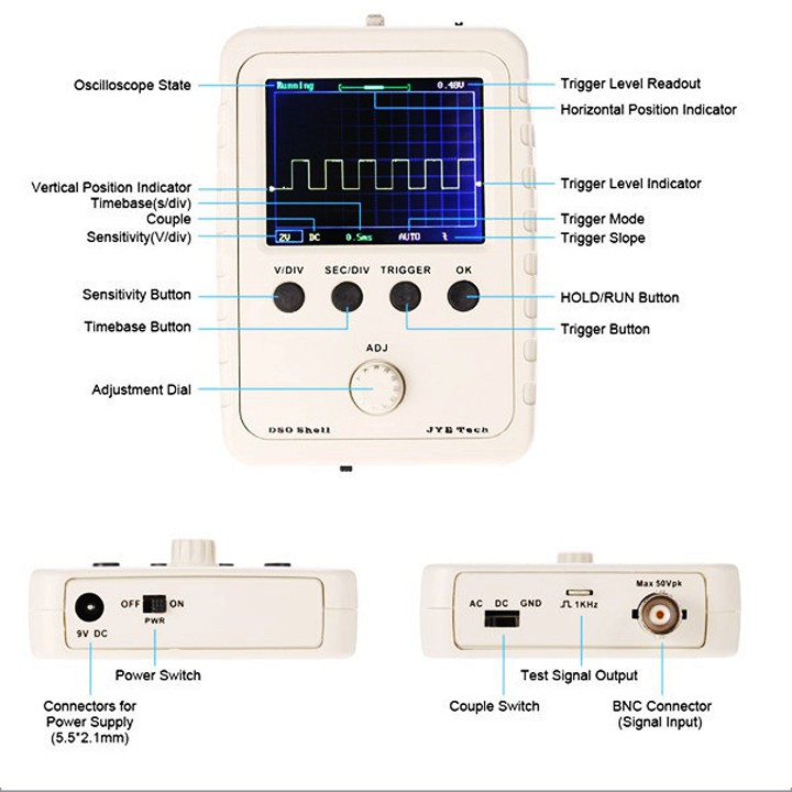 Máy Hiện Sóng DSO150❤️Máy Oscilloscope Mini