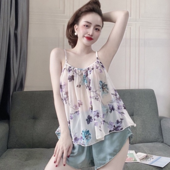 [MẪU ĐỘC LẠ] Đồ ngủ sexy nữ 🥰Free ship🥰 Bộ yếm Voan Tơ  sexy satin phối voan size <65kg Mẫu Độc Lạ | BigBuy360 - bigbuy360.vn