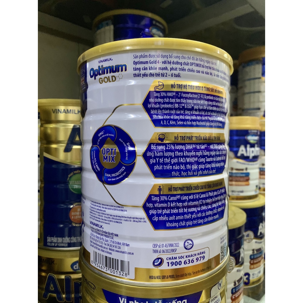 Sữa bột Optimum Gold 4 850g/ 1kg45