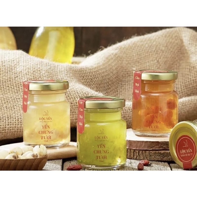 HỦ THUỶ TINH CHƯNG YẾN 75ml NẮP VÀNG