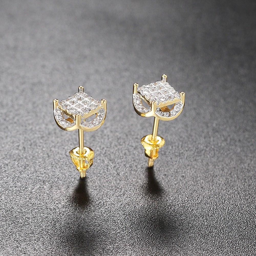 Khuyên Tai Hình Vuông Đính Đá Zirconia Thời Trang Cho Nam OHE132