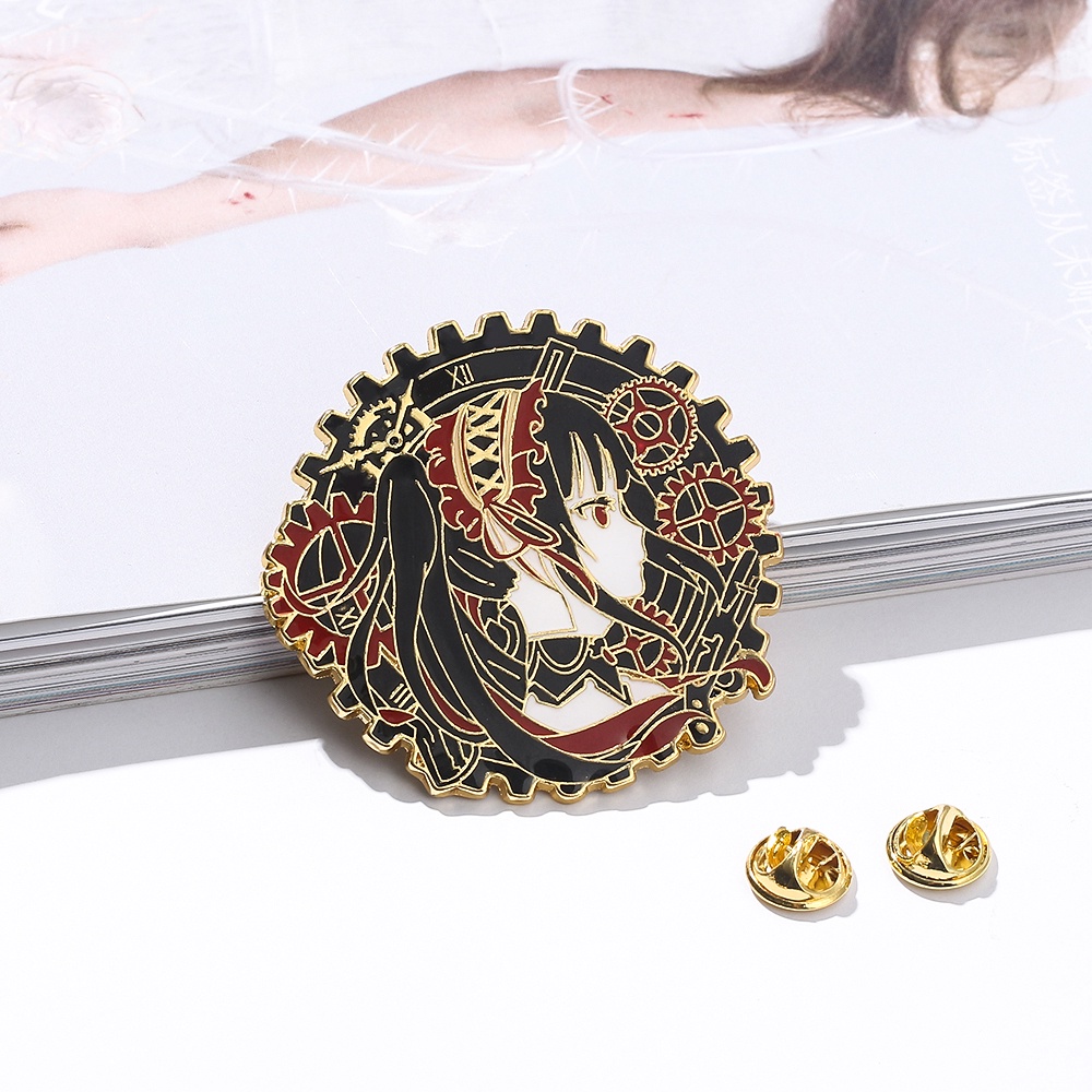 Ghim cài áo hình nhân vật hoạt hình Tokisaki Kurumi dễ thương cho nam và nữ