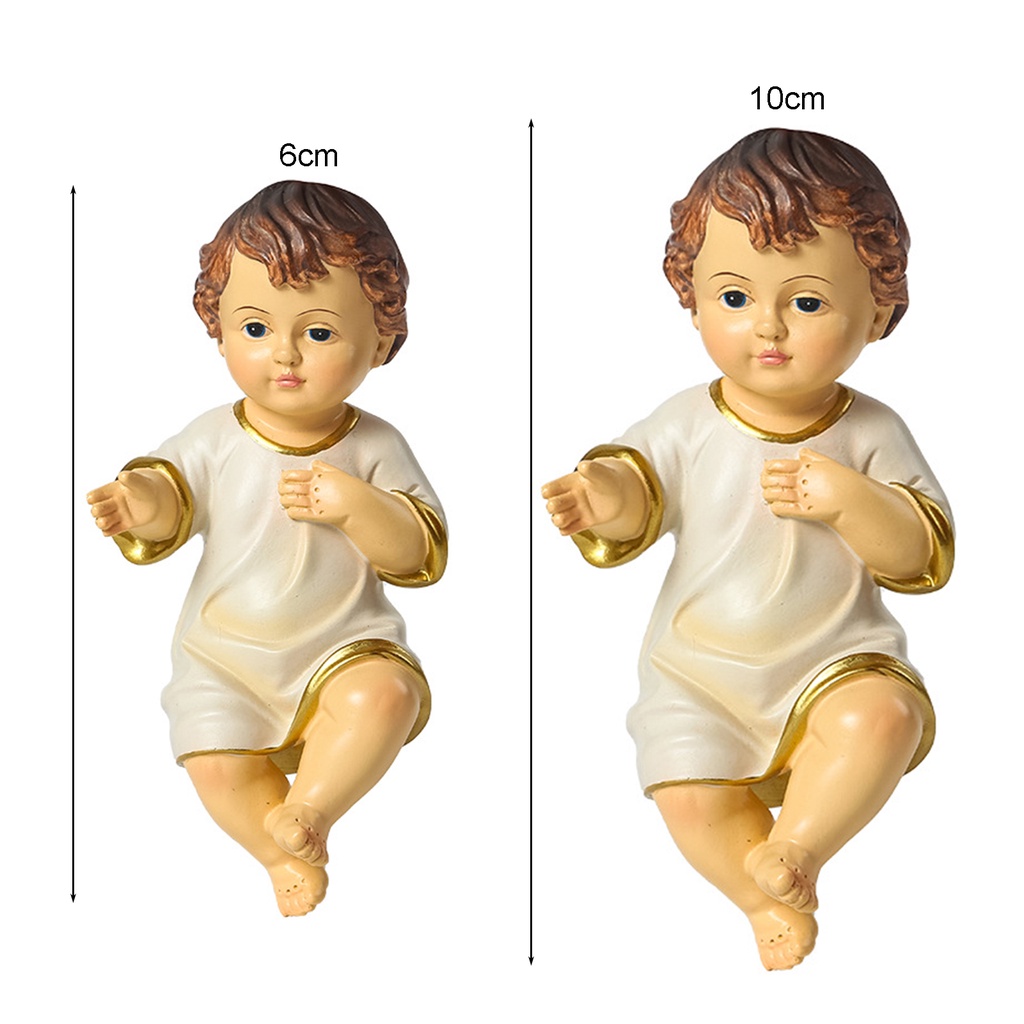 Mô hình Chúa Jesus sơ sinh bằng nhựa resin trang trí nhà cửa dịp lễ giáng sinh
