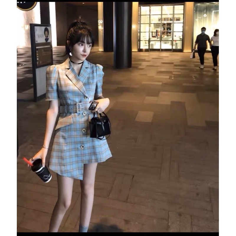 Đầm Vest, Áo Vest Tay Ngắn Lệch Tà Phong Cách Hiện Đại- Hàng Có Sẵn- FREESHIP | BigBuy360 - bigbuy360.vn