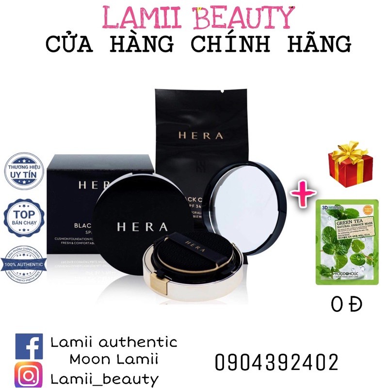 Phấn nước Hera Black Cushion Spf34/Pa++ kèm lõi