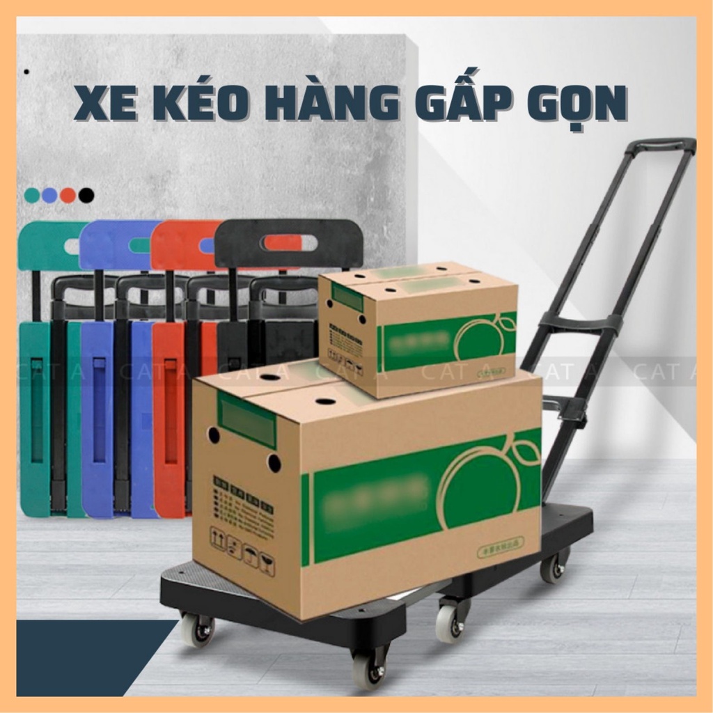 Xe Kéo 6 Bánh Hàng Nhập Khẩu Gấp Gọn Siêu Tải Trọng 200kg