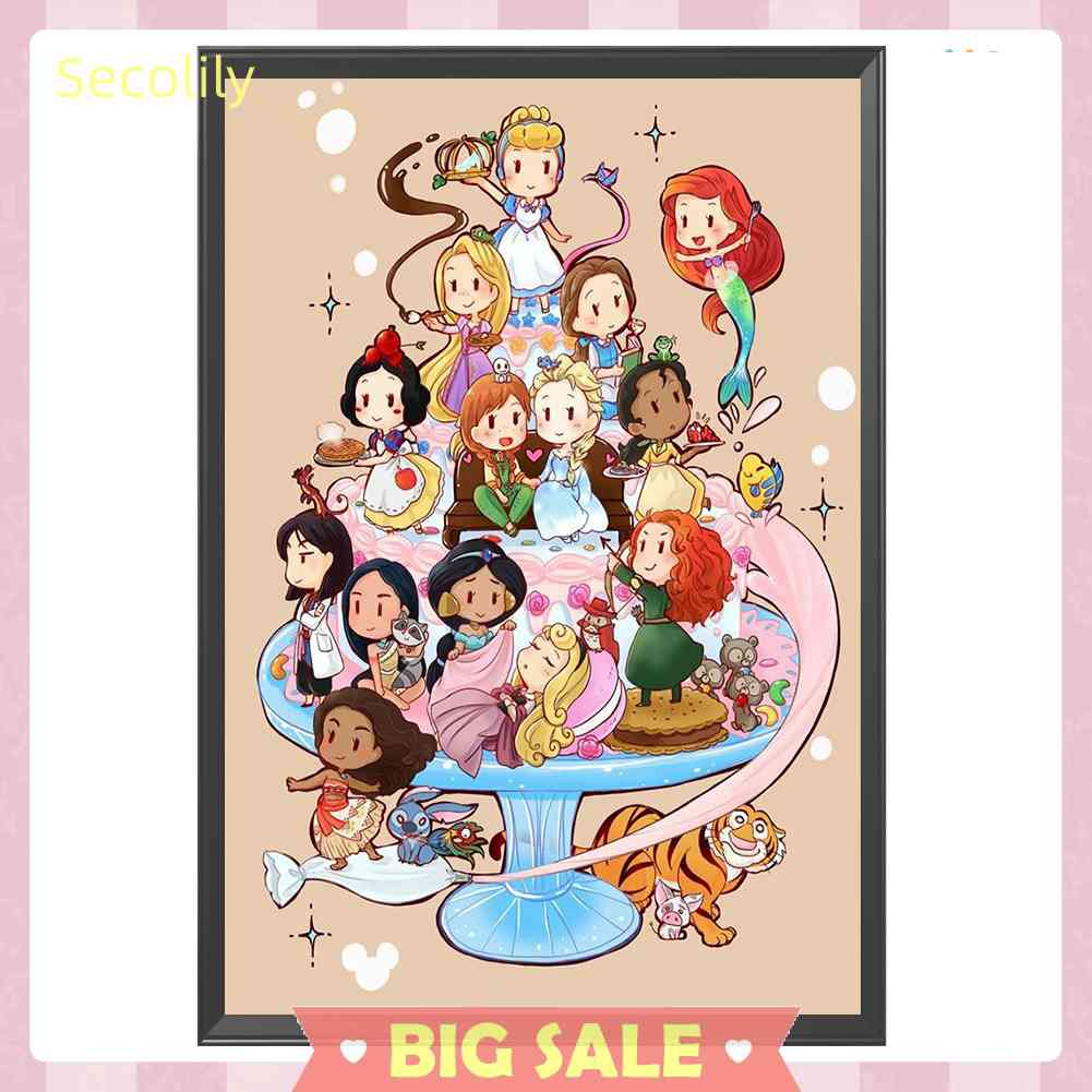 Bộ Tranh Thêu Chữ Thập 11CT DIY Hình Công Chúa Hoạt Hình