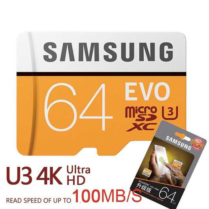 Thẻ nhớ Samsung 64GB – MicroSD SAMSUNG EVO PLUS 64GB – CHÍNH HÃNG – Bảo hành 5 năm – Kèm Adapter