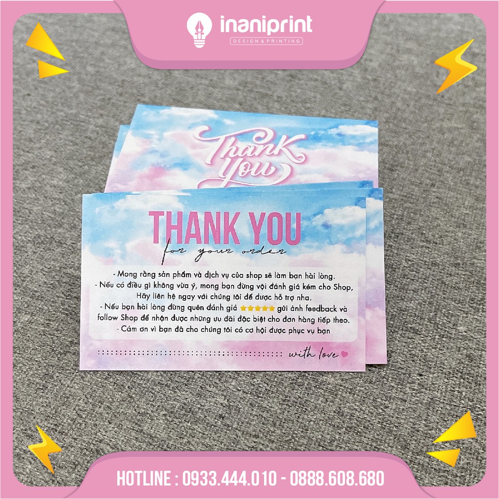 Card cám ơn, Giấy cám ơn, Thank you card gửi đến khách hàng - MS: 007