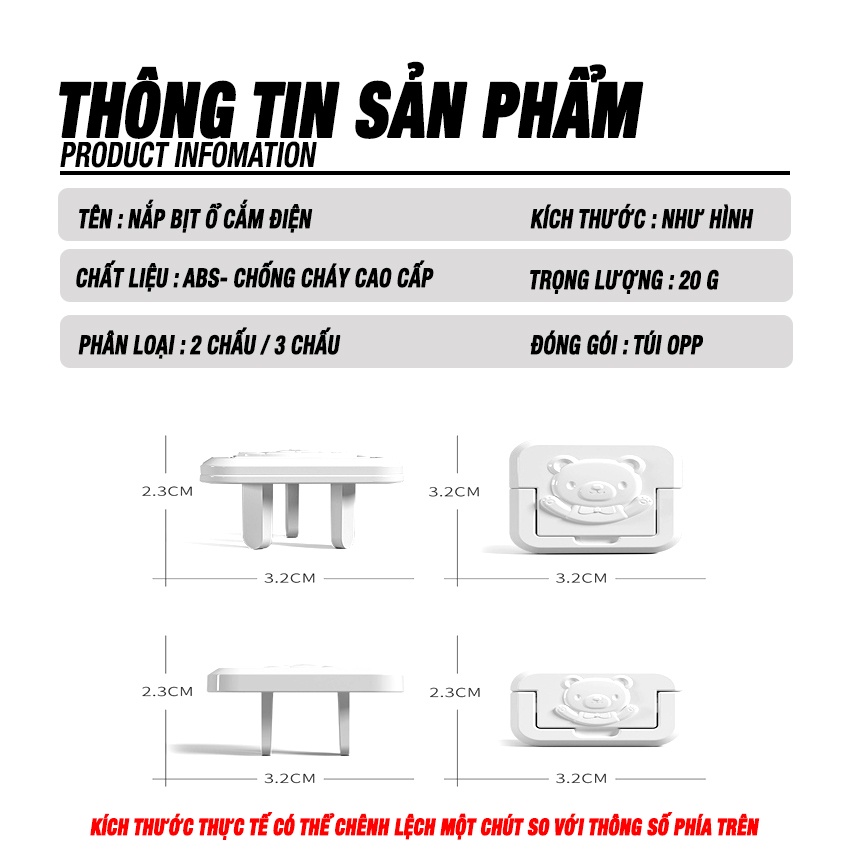 Nút Bịt Ổ Điện , Nắp Che Ổ Điện SHOPEHOUSE84 – Bằng Nhựa Chống Cháy Cao Cấp – Khóa 2 Lớp An Toàn Cho Trẻ Nhỏ