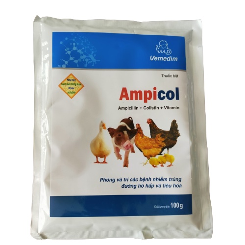 Vemedim Ampicol Dùng cho nhiễm trùng đường hô hấp và tiêu hóa ở gia súc, gia cầm
