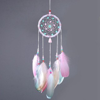 Lưới giấc mơ Dreamcatcher đính lông nhiều màu