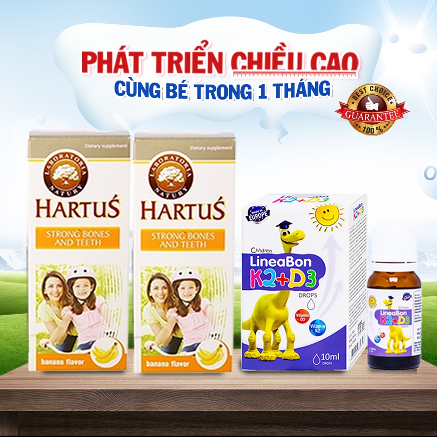 Combo Siro cho bé bổ sung Canxi, Vitamin D3 và Vitamin K2 cải thiện mật độ xương, giúp cho hệ xương và răng chắc khỏe