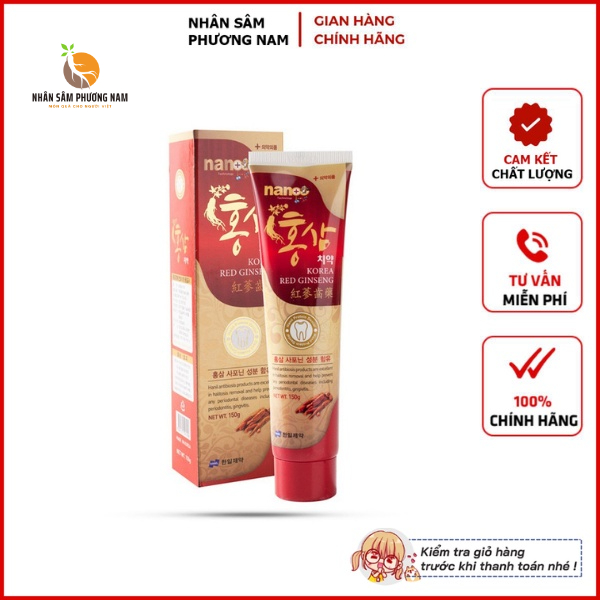 Kem Đánh Răng Hồng Sâm Nano Cao Cấp Hàn Quốc