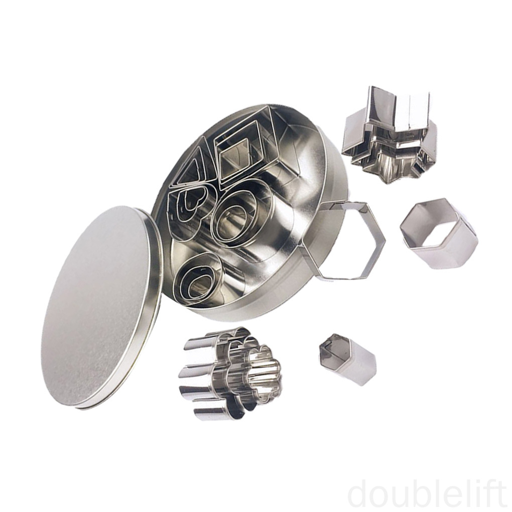 Set 24 Khuôn Inox 430 Hình Học Làm Bánh Tiện Dụng