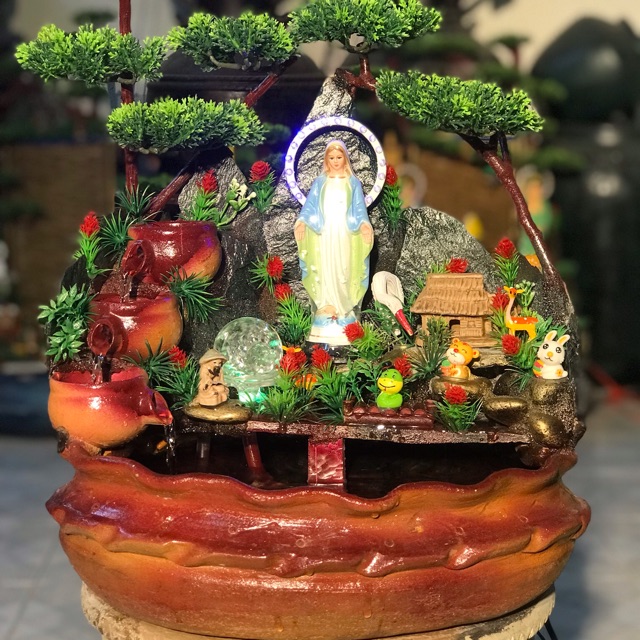 Thác nước để bàn Mẹ BAN ƠN, non bộ, bonsai, thuỷ sinh bán cạn, trồng cây