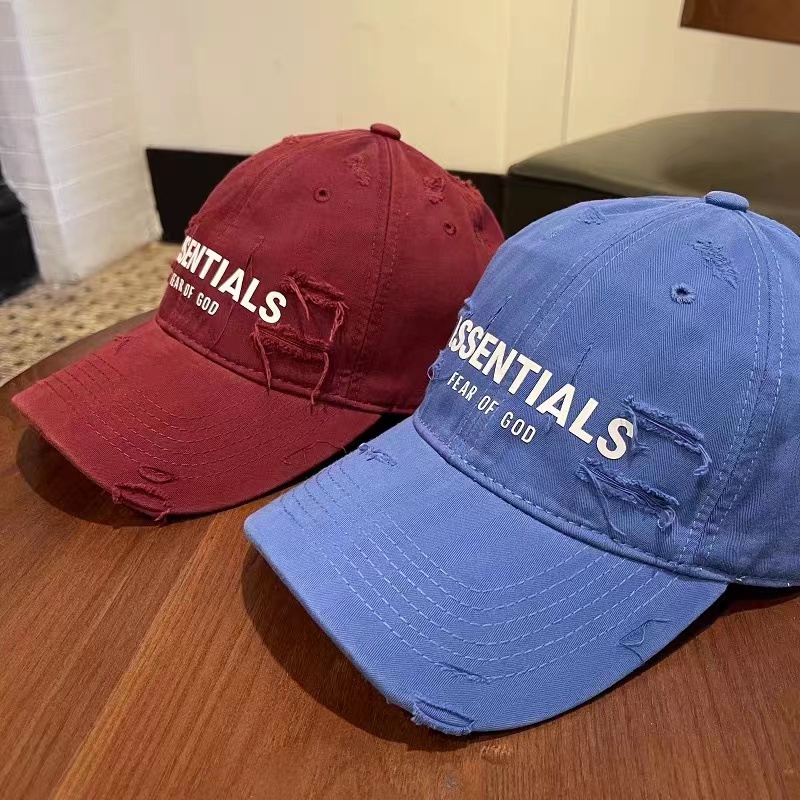 Fear of god essentials hat anti-old hole baseball cap trend street cap hip hop hat