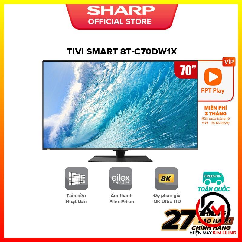 Smart Tivi Sharp 70 inch 8K 8T-C70DW1X - Hàng Malaysia báo hành 27 tháng - Miễn phí nhân công lắp đặt