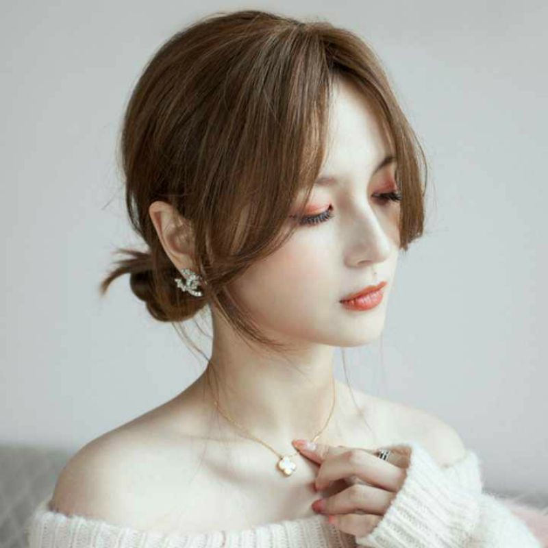 Tóc Mái hất 2 mái bay 3d tóc thật 100%freeship 50k tóc thật100% cao cấp