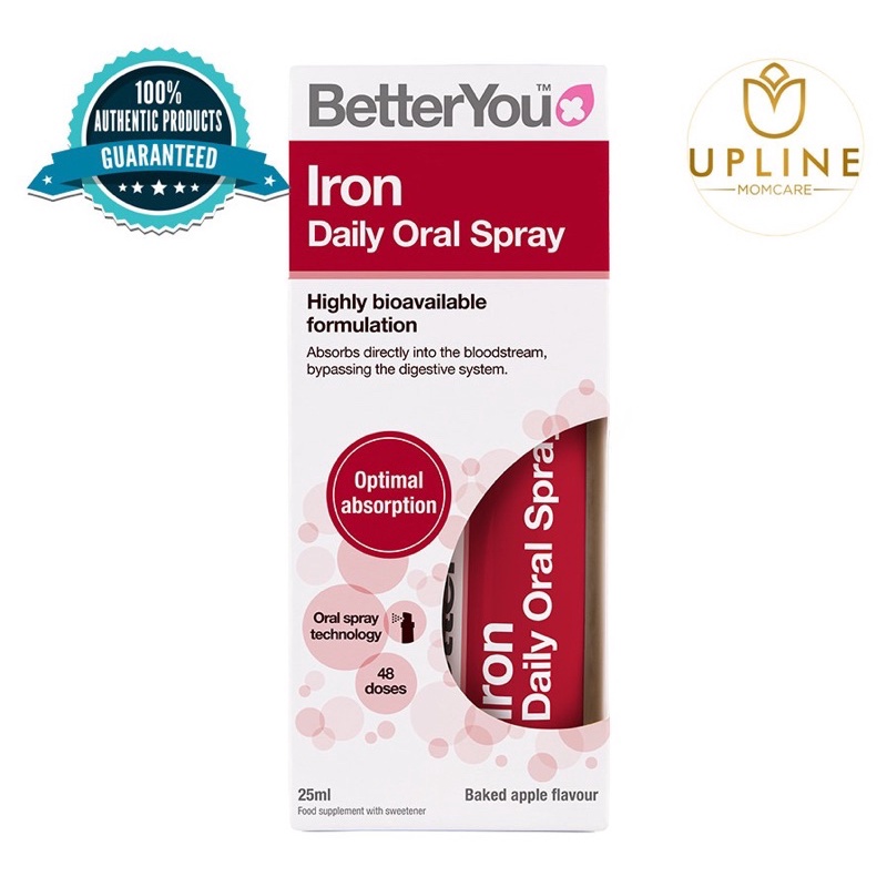 Bổ sung Sắt dạng xịt / Better You Iron Daily Oral Spray 25ml / Bé từ 1 tuổi Cam kết hàng chuẩn chính hãng