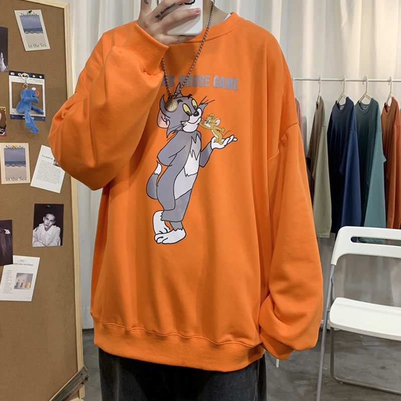 Áo thun tay dài mèo Tom form rộng | BigBuy360 - bigbuy360.vn