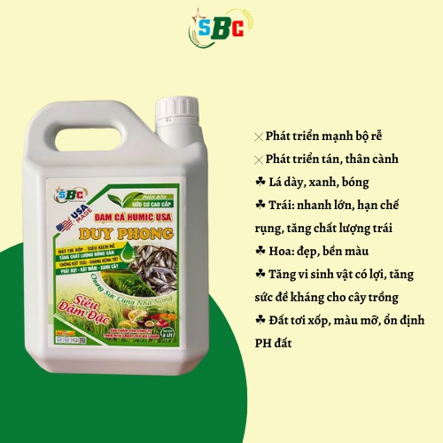 Phân Bón Hữu Cơ Dịch Đạm Cá Cô Đặc Cao Cấp Duy Phong Siêu Ra Rễ Tăng Hàm Lượng Dinh Dưỡng Cho Cây Trồng 5 Lít